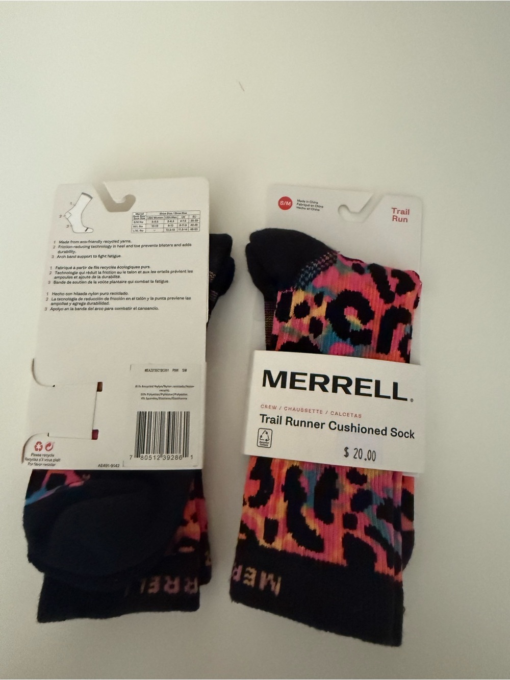 Merrill cushioned  trail socks, 2 pair